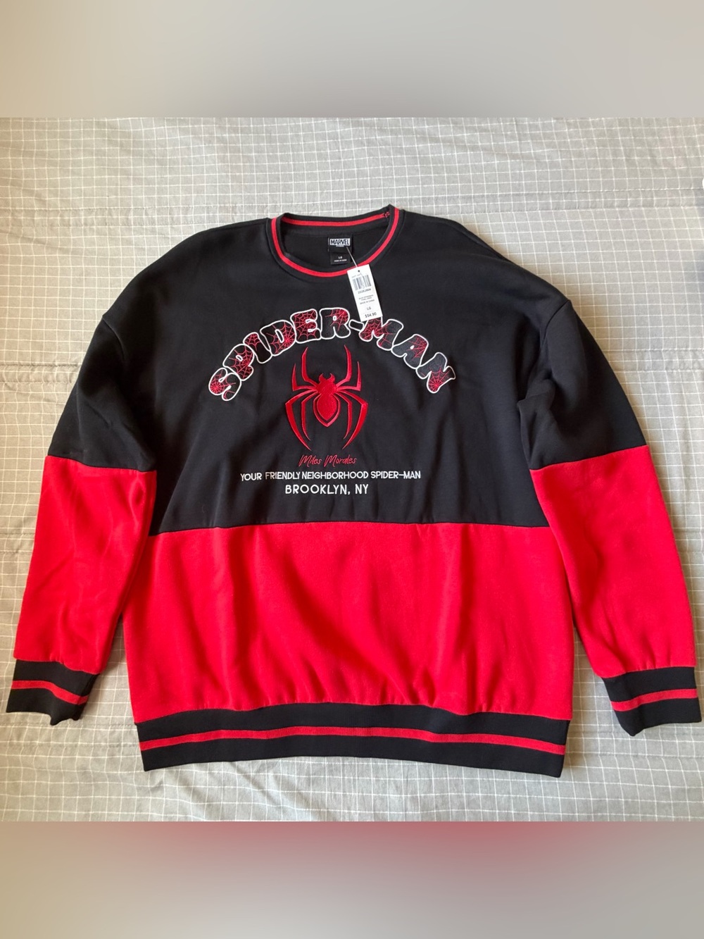 Marvel Spider-Man Miles Morales Pullover Sweatshirt NWT Adult L